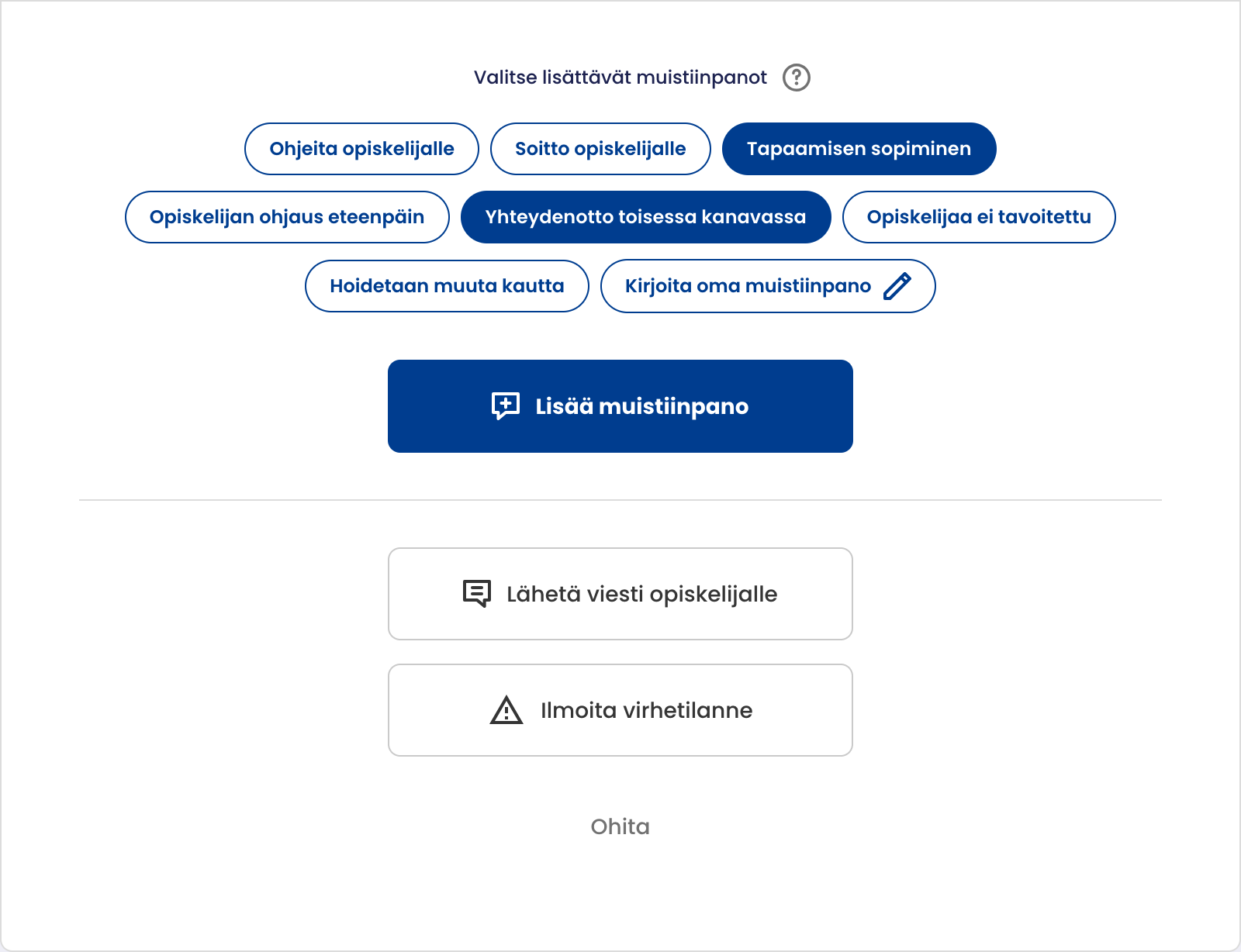Tukipyyntönäkymä osa 2